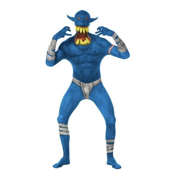 Blue Orc Partysuit Costume Adult Size XL 5'10" to 6'3" - Picture 1 of 4